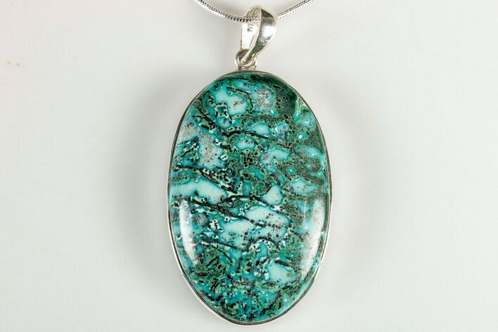 Vibrant Malachite & Chrysocolla Pendant - Sterling Silver #192420